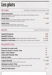 Menu Arrière Pays - Les plats