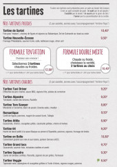 Menu Arrière Pays - Les tartines