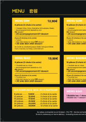 Menu Dumplings and Co - Les menus