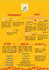 Menu Général Tom Kha - Les préliminaires, plats et desserts,...
