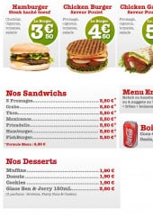 Menu Gur - Les sandwiches, menu enfant, desserts...