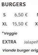 Menu Junk - Les burgers et sides