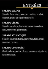 Menu l'eclipse - Les entrées