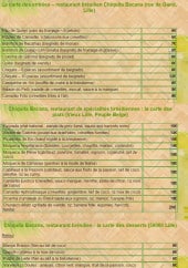 Menu La Chiquita Bacana - Les entrées, plats et desserts