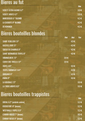 Menu Le Barbue d'Anvers - Les bières