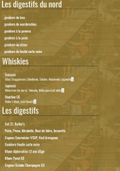 Menu Le Barbue d'Anvers - Les digestifs et whiskies