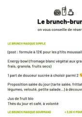 Menu Le Bus Magique - Brunch