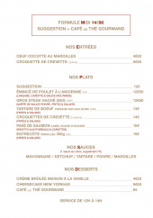 Menu Les trois singes - Menus du midi