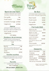 Menu Nems By Éli - Les menus