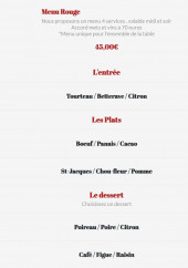 Menu Rouge Barre - Menu rouge 45€