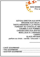 Menu Voyages Gourmands - Les desserts