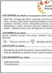 Menu Voyages Gourmands - A la carte