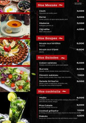 Menu Grillad’Or - Les mezzés, soupes et salades, ...
