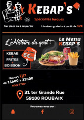 Menu Kebap's - Carte et menu Kebap s Roubaix