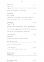 Menu Pancook - Les plats