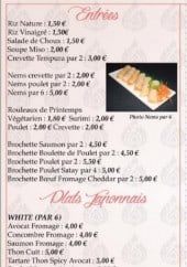 Menu Sushi&You - Les entrées et les plats