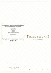 Menu Times Square - Carte et menu Times Square Roubaix