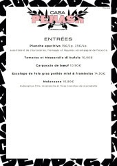 Menu Casa Penasa - Les entrées