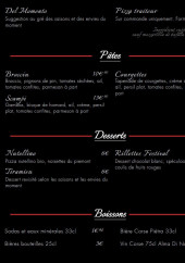 Menu Le Festival Pizza - Les pates, desserts et boissons