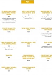 Menu Le Nouvel Atelier - Plats