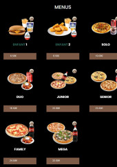 Menu Take away - Les menus