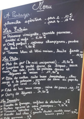 Menu A l’Ardoise - Exemple de menu