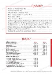 Menu L'Expresso - Les apéritifs et bières