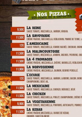 Menu Bar de l'écurie - Les pizzas