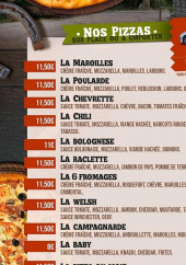 Menu Bar de l'écurie - Les pizzas suite