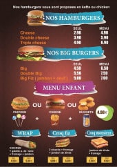 Menu Fiz Burger - Les hamburgers, big burgers et menu enfant