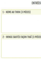 Menu Allo Pad Thaï - Les entrées 