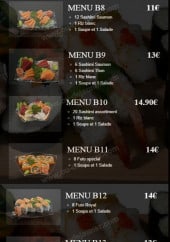 Menu He's Sushi - Les menus: B8, B9...