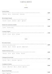 Menu L'Opale - Les entrées et plats