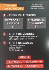 Menu Crousti'frit - Menu et création tacos