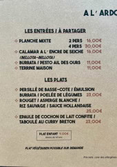 Menu Almanach - Ardoise du jour