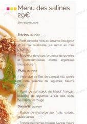 Menu Fleur de Sel - Menu des Saline 