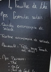 Menu 4 Feuilles de thé - exemple de menu