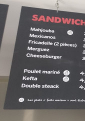 Menu L'escale - Les sandwichs chauds