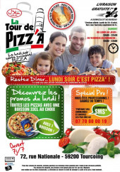 Menu La Tour de Pizza - Carte et menu La Tour de Pizza Tourcoing