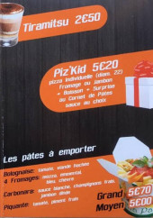 Menu Piz'zapping - Les pâtes et tiramitsu