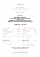 Menu Pasino - L'ume, les viandes,...