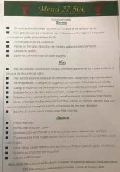 Menu L'acajou - menu 27,50€