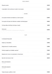 Menu La Rabouillère - Les entrées, plats et apéritifs