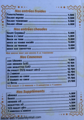 Menu Ali Baba - Pizzas, boissons, desserts et glaces