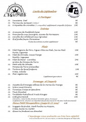 Menu L'équipage - La carte