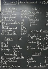 Menu Ché Ch'Toine - Les burgers, paninis et frites,...