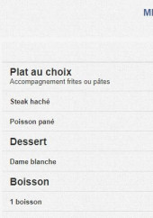 Menu Bistro du Croisé - Le menu enfant