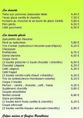 Menu Estaminet De Vierpot - Desserts et crêpes