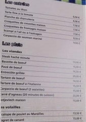 Menu L'épicurien - Les entrées et les plats