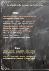 Menu L'Un des Sens - vins